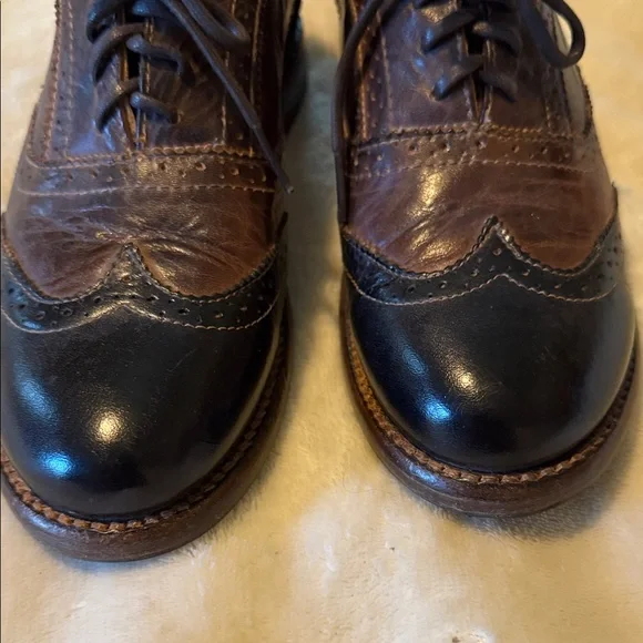 BED|STU Brown and Black Leather Oxfords - Picture 2 of 9